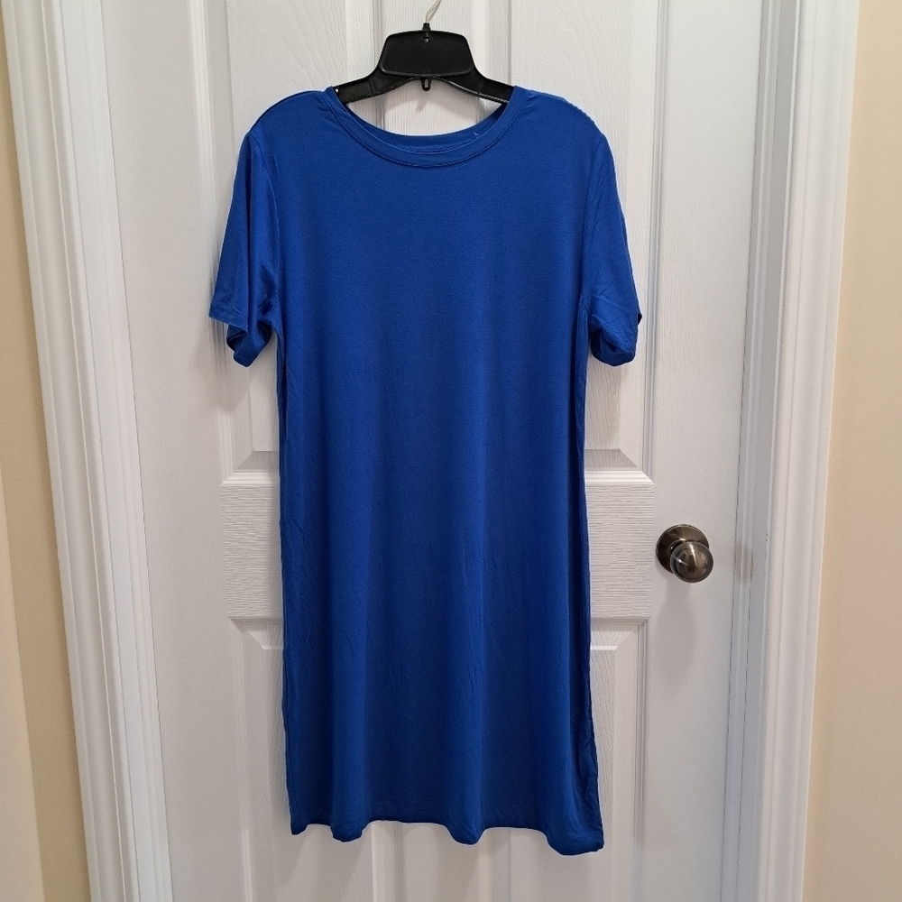 ❤️ BCBGeneration T-shirt Dress Blue Solid Women's XS Dress Short Sleeved